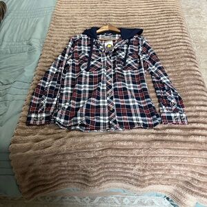 Plaid Men Shirt with Hood